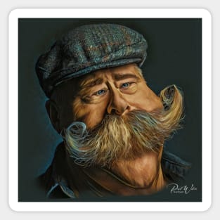 Meet Mr. Handlebars - Funny Face - Caricature Sticker